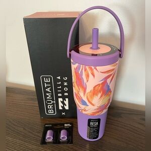 NEW Brumate 35oz Tropic Wave Resa Tumbler w/ 2pk straw covers